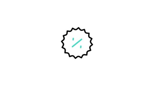 Animated Percentage Icon Reveal with Modern Starburst Shape