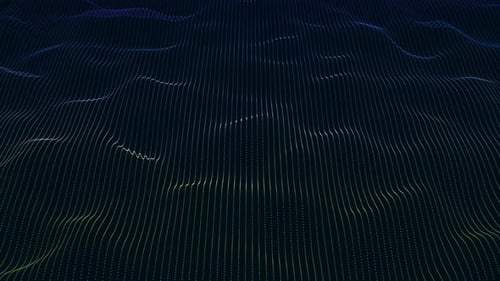 Abstract Digital Waveform Animation with Flowing Particle Lines