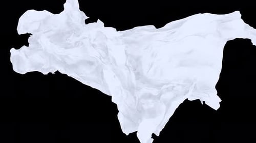 White Cloth Wave Animated Black Background