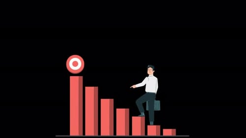 Business Mission Concept,Line Charts Alpha Channel 4K