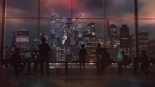 Futuristic HUD Corporate Data Network Connection Animation