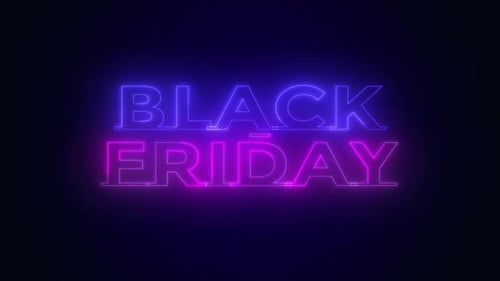 Black Friday Neon Text Animation Title