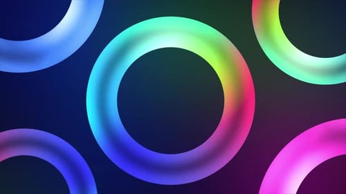 Glowing Colorful Circle Landscape Animation Background V5