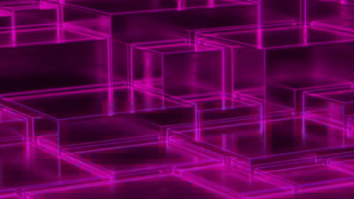 Rising Cubes With Purple Neon Loop