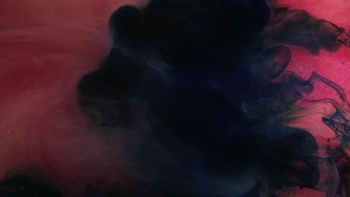 Abstract Ink Swirls of Black and Red