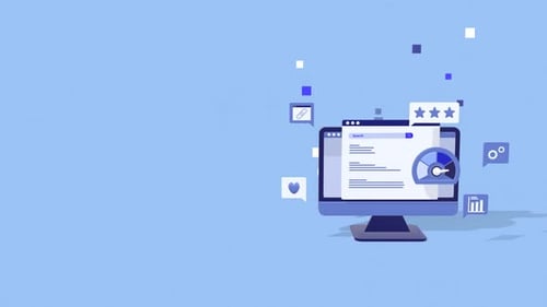 Digital Analytics Interface on Computer Screen Animation