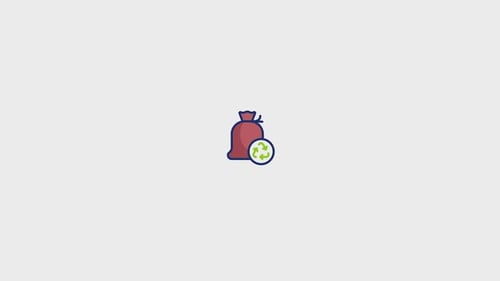 Icono animado de bolsa de basura