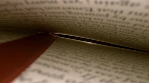Macro Shot of Open Book Pages