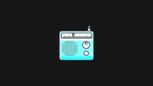 Animated Flat Design Radio Icon with Moving Dial