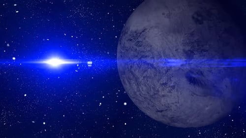 Animation of Moon planet seen from space. 2634