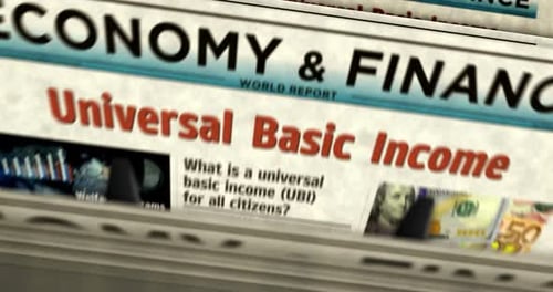 Universal basic income analysis technology newspaper printing press
