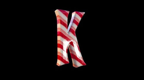Christmas Candy Cane Letter K Loop