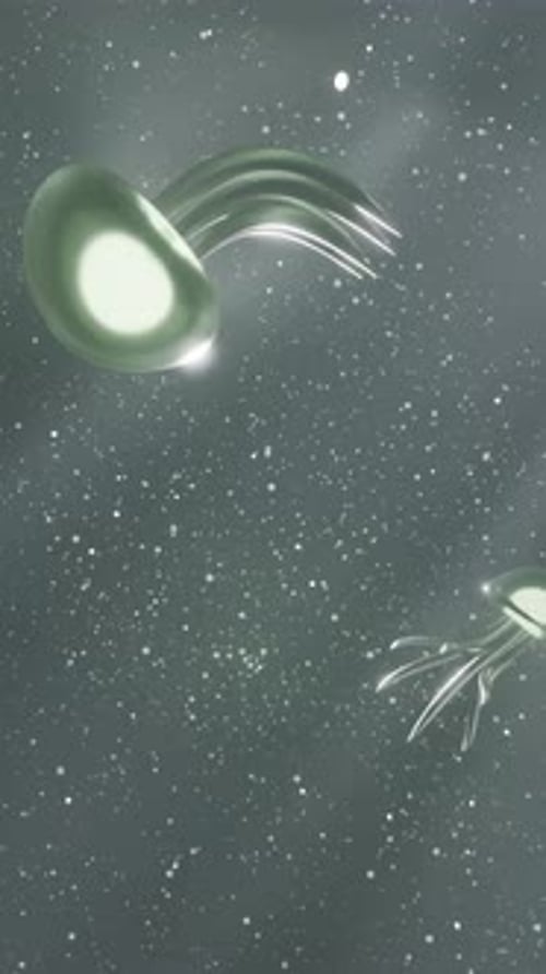 Boucle 3D de gelée flottant dans l'espace - Vidéo satisfaisante