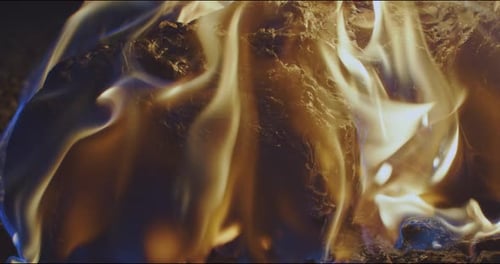 Close Up of a Fire Burning