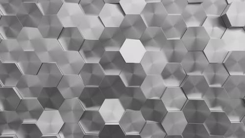 Abstrakte bewegliche metallische sechseckige Struktur Bee Hive Grid Blocks 3D-Render-Animationsschleife