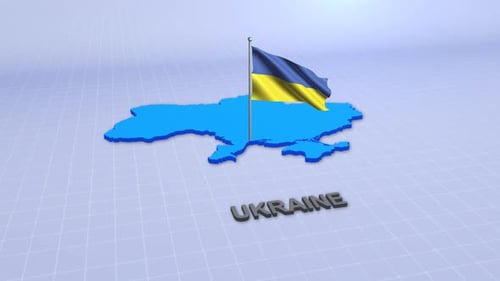 Ukraine Map With Flag
