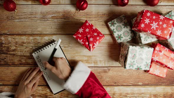 Santa Taking Notes of Christmas Presents Flat Layer, Holidays Stock ...