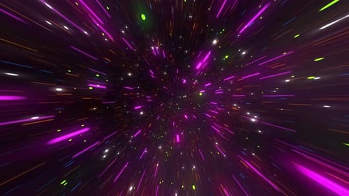 Neon Lights Hyperspace Tunnel Flying Loop Background