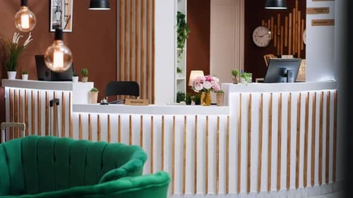 Empty Stylish Hotel Entrance Ready to Welcome Clients