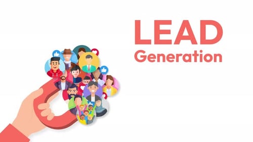 Lead Generation Magnet Attracting People Icons Animation
