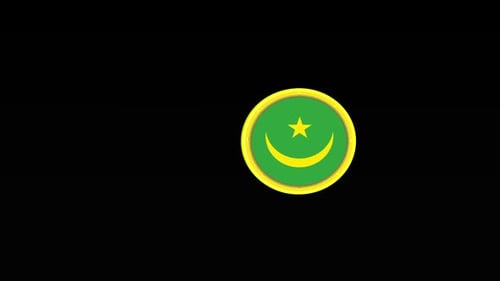 3D Spinning Mauritania Flag Circle Icon Animation