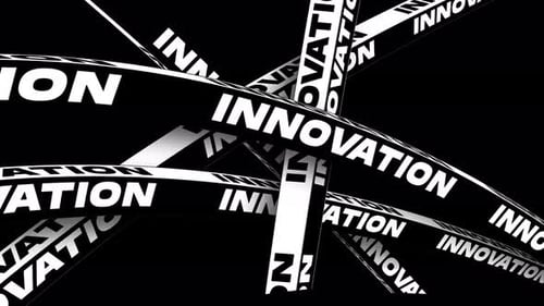 Dynamic Innovation Text Ribbons Kinetic Typography Loop