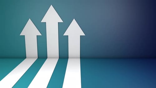 Minimalist Upward Growing Arrows Motion Graphic