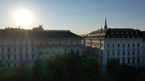 Aerial View of the Historic Center and St Stephen's Cathedral of the Capital of Austria Vienna in
