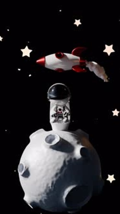 Cartoon Astronaut Loop Animation Satisfying Video