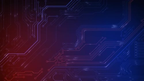 Animated Circuit Board Digital Technology Background Central Computer Processor CPU Concept