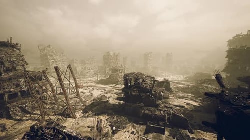 Ruined Cityscape Post Apocalypse Background Animation