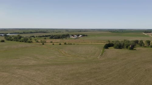 Aerial Establishing Shot of Rural Farm in the Country