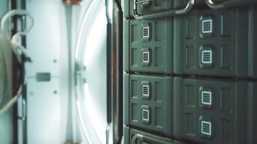 Exploration de l'intérieur complexe d'un module de station spatiale en orbite terrestre basse