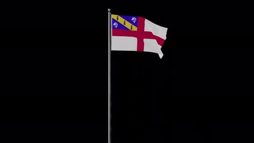 Brittany Historical Flag Waving On Alpha Channel