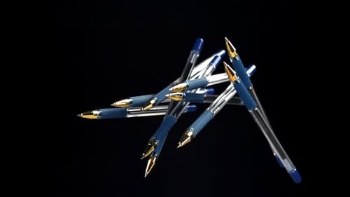School Pens Fly Up and Down Filmed on a Highspeed Camera at 1000 Fps