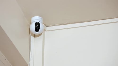 Wireless Security Camera Rotating Indoors for Home Safety
