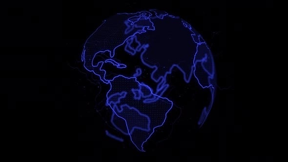 Digital Blue Earth Rotating Alpha Channel, Backgrounds Motion Graphics ...