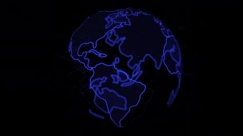 Digital Blue Earth Rotating Alpha Channel