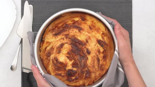 Freshly Baked Pie Cooling on a Table
