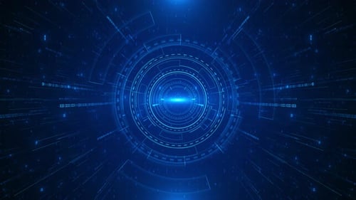 Futuristic Data Center Tunnel Futuristic Data Stream Glowing Lights Abstract Futuristic Tunnel Blue