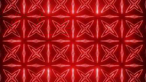 Red On Black Abstract Neon Glowing Star Patterns Background Vj Loop Animation In Hd