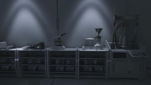 Cinematic Scientific Research Laboratory Equipment Animation