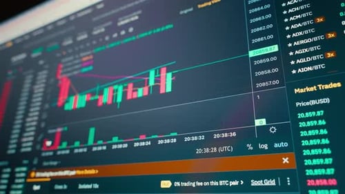 Stock Market Data Flowing on Computer Screen