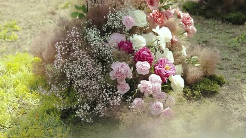 Beautiful Floral Wedding Arrangement outdoors in the Daytime