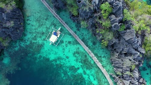 Aerial view of Twin Lagoon in the Philippines