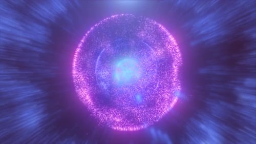 Abstract Glowing Particle Energy Sphere Animation Loop