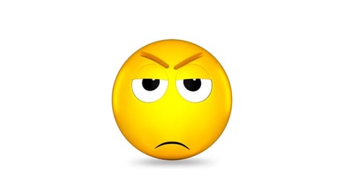 Modern 3D Emoji Face with Changing Angry Expression