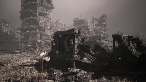 Destruction of an Urban Area After Military Action in a War Torn City