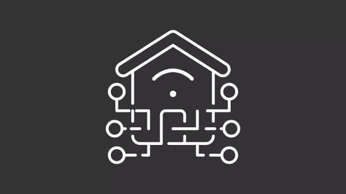 Animated Flat Design Smart Home Technology Icon