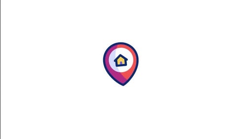Home Location Pin Pointer Icon Animation